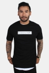 Liebhaveri Vintage Mens Longline T-Hemd Sort