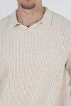 Jack & Jones Relaxed Fit Structered Knit Polo Summer Sand