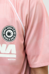 Jack & Jones Retreat AOP Mesh Open Collar Polo SS Pink Icing