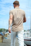 Kronstadt Johan Linen S/S Hemd Sand