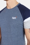 Superdry O L Eng'D Sleeve Baseball T-Hemd SS Pacific Blue Heather