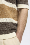 Selected Ginger SS Knit Relaxed Fit Stripe Tee Egret