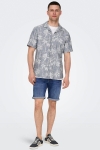 ONLY & SONS Caiden SS Regular Hawaii Linen Hemd Dress Blues