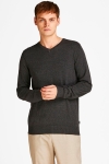 Jack & Jones JJEEMIL KNIT V-NECK NOOS Dark Grey Melange