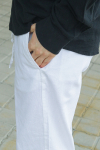 ONLY & SONS Sinus Loose Cotton Linen Pants Bright White