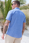 Selected Regular Sun Linen Hemd SS Medium Blue Denim