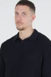 Jack & Jones Relaxed Fit Structered Knit Polo Black