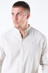 Clean Cut Mao Stripe LS Hemd Khaki