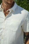 Solid Allan SS Linen Hemd Off White