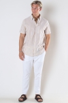 Selected Reg New Linen Hemd SS Stripe Kelp