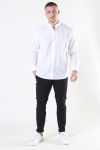 Clean Cut Cotton Linen Mao Hemd White