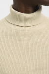 Selected Dane LS Structure Knit Roll Neck Oatmeal