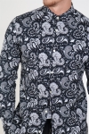 Only & Sons Frederik L/S Paisley Stretch Hemd Black