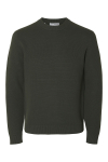 Selected Dane LS Structure Knit Crew Neck Deep Forest