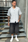 Jack & Jones Enzo Stripe Resort Hemd SS White