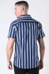 Kronstadt Cuba printed stripe s/s Hemd Navy