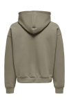 ONLY & SONS Goyle Box Fit Subca Zip Hoodie Walnut