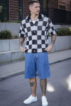 Jack & Jones Athletico Loose Fit Crochet Polo Hemd SS Black