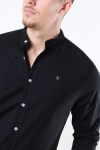 Clean Cut Copenhagen Oxford Mao Stretch L/S Hemd Black