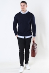 Clean Cut Copenhagen Merino Wool Crew Stricken Navy