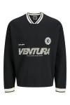 Jack & Jones Horizon Sports Print Sweat LS V-neck Black