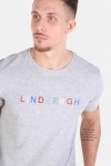 Lindbergh Logo T-Hemd Light Grey Melange