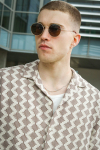 Jack & Jones Summer Luke Regular Fit Texture Resort Hemd SS Mocha Meringue