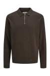 Jack & Jones Emil Knit Polo Half Zip LS Mulch