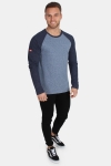 Superdry Orange Label L/S Baseball T-Hemd Mid Atlantic Blue Grit