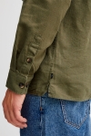 Solid Allan Linen Overshirt Deep Lichen Green