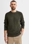 Selected SLHIRVEN LS KNIT CREW W NOOS Forest Night Rosin Twist