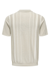 ONLY & SONS Wyler Regular Fit Zip Polo Knit Silver Lining