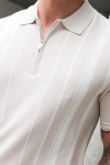 ONLY & SONS Wyler Regular Fit Zip Polo Knit Silver Lining