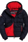 Superdry Sports Puffer Jacke Navy/Bright Red