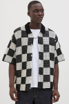 Jack & Jones Athletico Loose Fit Crochet Polo Hemd SS Black