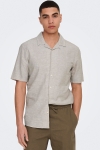 ONLY & SONS Caiden SS Resort Linen Hemd Chinchilla