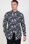 Only & Sons Frederik L/S Paisley Stretch Hemd Black