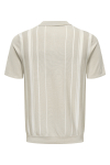 ONLY & SONS Wyler Regular Fit Zip Polo Knit Silver Lining