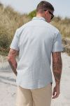 Selected Regular Sun Linen Hemd SS Iceberg Green / White