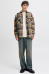 Jack & Jones Rayle Melange Check LS Overshirt Malt Ball