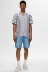 Selected Relax New Linen Hemd SS Resort Sky Captain Stripe