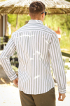 Selected Reg New Linen Hemd LS Desert Sage Stripe