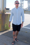 ONLY & SONS Caiden LS Linen Mao Hemd Cashmere Blue