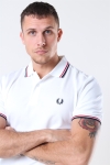 Fred Perry Twin Tipped Polo White/Bright Red/Navy