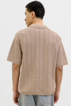 Jack & Jones Aros Knit Easter SS Crochet Polo Safari