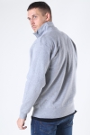 Basic Brand Quarter Zip Sweat Oxford Grey