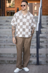 Jack & Jones Athletico Loose Fit Crochet Polo Hemd SS Desert Taupe