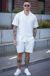 ONLY & SONS Tel Latham Linen Shorts Cloud Dancer
