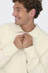 ONLY & SONS Dale Relaxed Fit Polo Knit Gardenia