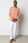 Clean Cut Copenhagen Jamie Cotton Linen Hemd LS Orange Melange